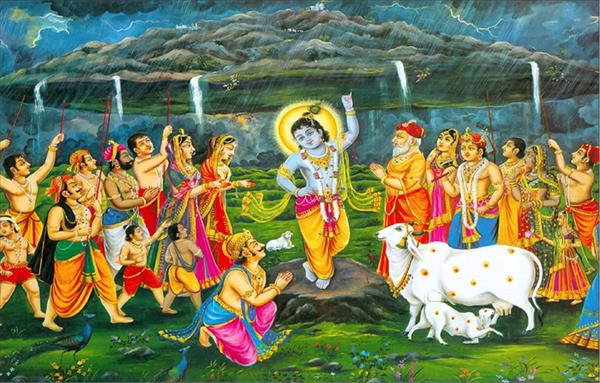 The Story Of Shri krishna and Govardhan Parvat (Mount Govardhan) 