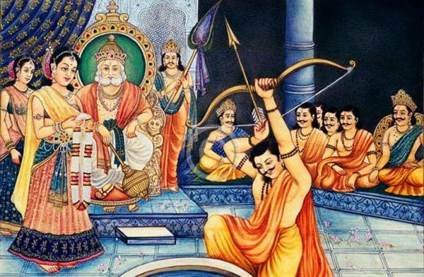 Arjuna and Draupadi's marriage