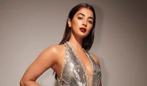 Pooja Hegde sets the internet on fire in a silver dress.