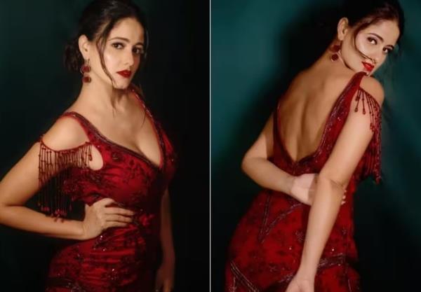 Ayesha Singh flaunts curves in a red gown, transforming from TV bahu to babe.