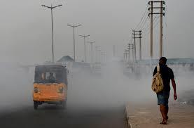 Hazardous air quality threatens city dwellers' health.