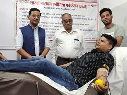 A blood donation camp was organised in Ambala in memory of the martyr, 65 people donated blood.