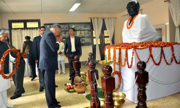 Manipur government observes Martyrs' Day at Gandhi Memorial Hall in Imphal.