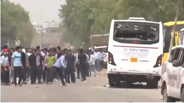 Cop injured, vehicles damaged in Gurugram protest after factory bus runs over worker