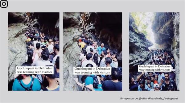 Tourists flock to Dehradun’s picnic spot Gucchupani Cave, viral video raises safety concerns