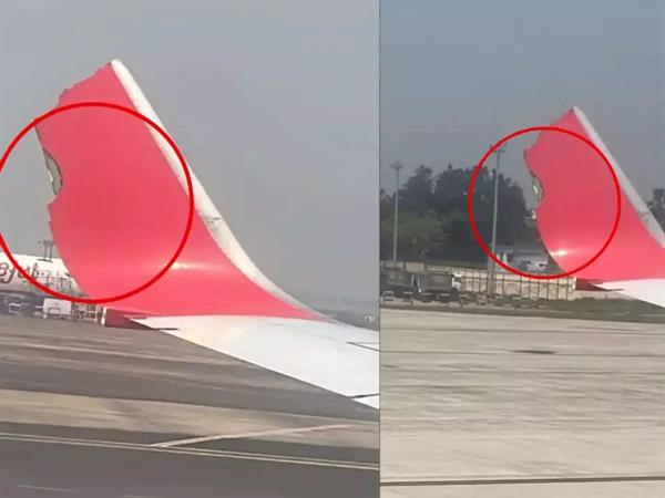 कोलकाता हवाईअड्डे पर इंडिगो के विमान ने एयर इंडिया एक्सप्रेस के विमान को टक्कर मार दी