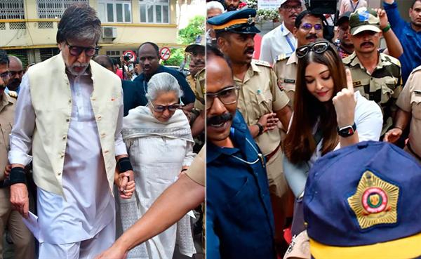 लोकसभा चुनाव 2024: अमिताभ बच्चन और जया बच्चन की हाथ थामे तस्वीर। ऐश्वर्या ने स्याही लगी उंगली दिखाई