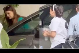 Amidst divorce rumours, Aishwarya Rai arrives at her in-laws' place with daughter Aaradhya.